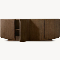 Commode en bois massif de style moderne et luxueux du milieu du siècle, meuble durable pour hôtel et salon
