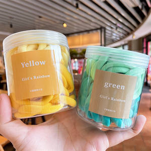 Cinta de goma elástica coreana para niños y adultos, toalla colorida sin costuras, anilla para el pelo, nueva versión de 50/caja - Product Image 2