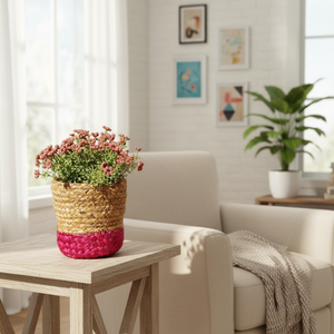 Modern Circle Eco-Friendly Flexible <b>Jute</b> and Dyed <b>Jute</b> Braided Multi-Purpose Storage <b>Basket</b> - Product Image 2