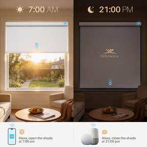 Persianas Enrollables Verticales Motorizadas Eléctricas Inteligentes Integradas de Alta Calidad para Ventanas, Persianas Enrollables de Doble Capa para Día y Noche - Product Image 5