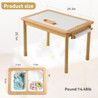 Table d'activités sensorielles Montessori en bois pour tout-petits, table d'étude multifonctionnelle en bois pour enfants, pour chambre d'enfant, salle de classe préscolaire