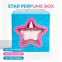 Boîte cadeau parfum en papier avec fenêtre holographique personnalisée pour l'emballage de flacons de parfum