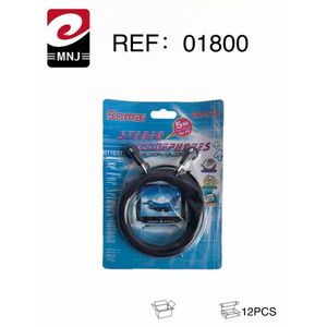 Cuffie stereo Soma da 5 m con clip per ingresso audio esterno - Product Image 3
