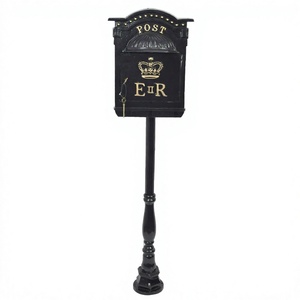 Boîte aux lettres décorative Stand Garden And Road Side Display Letters Holder Vente à chaud Boîte aux lettres enduite noire Aux meilleurs prix - Product Image 1