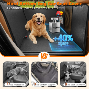 Back Seat Extender Hard Bottom Dog Car Seat <b>Cover</b> for Dogs Dog Hammock with Mesh <b>Window</b> Scratch-Proof and Anti-Slip - Product Image 2