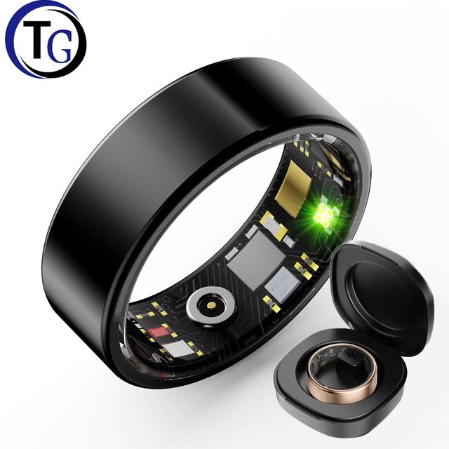 Smart Ring for Sleep Heart Rate Blood Oxygen Blood Pressure Activity Tracking Remote Photo Capture and Family Care
