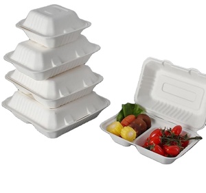 Offre Spéciale Eco compostable canne à sucre bagasse déjeuner à clapet pulpe <span class=keywords><strong>de</strong></span> <span class=keywords><strong>bambou</strong></span> conteneur alimentaire jetable papier boîte à emporter pour le dîner - Product Image 5