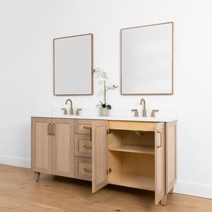 CBMmart High Quality Solid Wood Freestanding Single Bath Vanity in <strong>Light</strong> <strong>Oak</strong> - Product Image 2