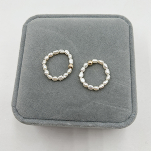 Anillo de Perlas de Agua Dulce Barrocas AA de Alta Calidad de 3-4 mm, Hecho a Mano, Chapado en Oro de 14K, Resistente al Agua, Longitud 5.5/<span class=keywords><strong>6</strong></span> cm, Moda Superior para Mujer - Product Image 6
