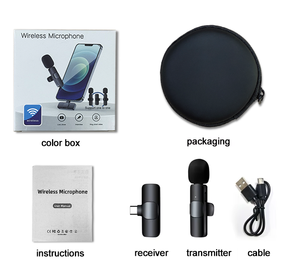 Micrófono Lavalier Inalámbrico Dual RTS K8, Profesional, con Cancelación de Ruido, Luces LED, Tipo C, para Teléfono Móvil <span class=keywords><strong>Android</strong></span> - Product Image 6