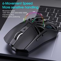 RS8 Mouse Gaming Nirkabel Ringan Tri-Mode RGB E-Sports 2.4G Optik