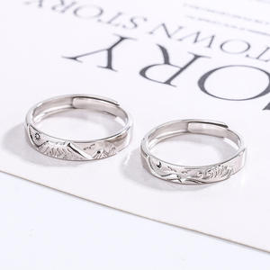 Bagues en argent sterling 925, mode, simplicité, bagues pour hommes et femmes, mariage, bagues ajustables en argent sterling 925 - Product Image 1