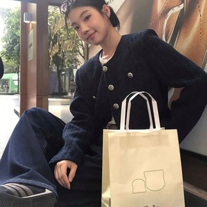 Chaqueta Corta de Mujer, Estilo Vintage, de Poliéster, Cuello Redondo, Manga Larga, Elegante e Informal, <span class=keywords><strong>para</strong></span> Otoño e Invierno - Product Image 2