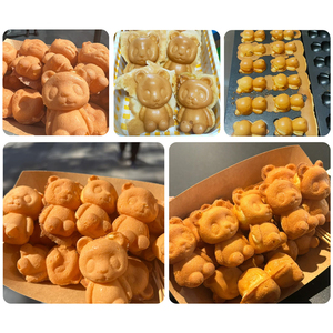 Qianmai Commercial Electric 20 Cavity Mini Brown Bear Waffle Baker Stainless Steel Viral Trending Snack Baking Machine With 1 Ye - Product Image 5