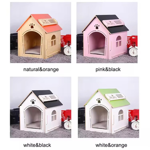 Yüksek kalite yeni Pet House ahşap el sanatları ahşap köpek kulübesi küçük hayvanlar yuva ev köpek evi - Product Image 4