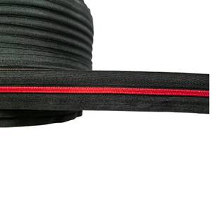 Nylon nhỏ hành lý răng dây kéo Mã Đỏ đầy đủ bó với vải đen cho túi sử dụng tính năng vô hình - Product Image 3