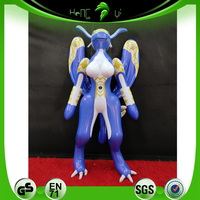 Dragon bleu gonflable debout avec le trou sexy SPH