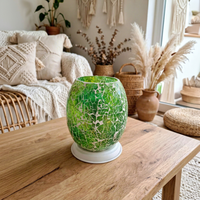 Porte-bougie en verre mosaïque écologique rustique fait main, lampe à thé, bol pour décoration intérieure, mariage, Noël
