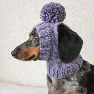 Solid Luxury Personalized Knitting Pattern Mini Dachshund Dog <b>Hat</b> Modern Classic Festival Winter Fashion Gift for Small Dogs - Product Image 3