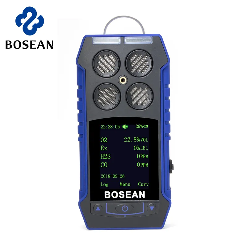 Bosean Data Logger Tambang Batu Bara CH4 Co Lel H2S O2 Detector Portable Metana Gas Detector