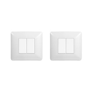 Plaque d'interrupteur mural Gloca 2 Gang en plastique blanc 2P, installation facile, compatible avec Matix - Product Image 1