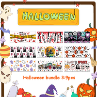 Vente en gros Halloween UV DTF Cup Wraps Livraison gratuite 16oz UV DTF Cup Wraps No Heat Need Waterproof UV DTF Cup Wrap Transfers
