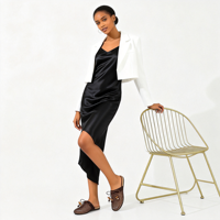 Sandal Wanita Model Fishnet Berongga Platform Datar dengan Detail Pita di Ujung, Hiasan Bunga Berhias Berlian Imitasi, Tanpa Tali, Model Slip-On, Gaya Boho