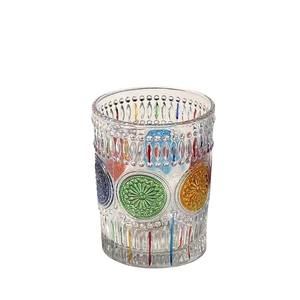 Vaso de vidrio retro con diseño de girasol pintado a mano, estilo INS, ideal para uso doméstico, para beber té de frutas o café. - Product Image 1