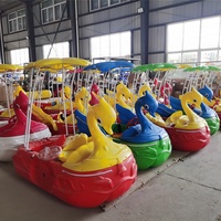 Bateau à pédales manuel Cygne pour enfants, vélo aquatique à manivelle pour parc d'attractions, lac, piscine, parc aquatique