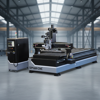 Machine de fraisage CNC industrielle 1325 1530 2040 9kW ATC Précision 0,03 mm avec roulement simple Syntec pour aluminium, laiton, acier, bois