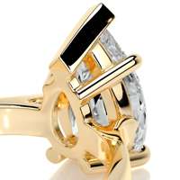 Bagues en argent sterling 925 plaqué or 14 carats, bague de fiançailles solitaire en moissanite de 2 carats, bijoux fins pour femmes