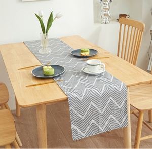 2024 Idyllique personnalisé imprimé lavable imperméable coton lin nappe chemins de table usage domestique en gros - Product Image 6