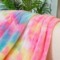 Couverture Polaire Sherpa Imprimée Tie-Dye Animaux de Dessin Animé, Imperméable, Quatre Saisons, Douce et Moelleuse, pour Lit, Canapé, Textile de Maison, Vente en Gros, Personnalisable