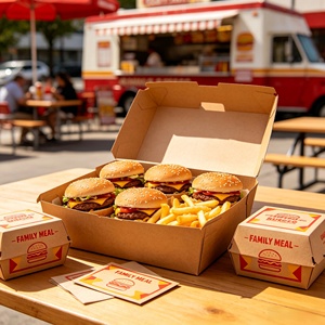 Caja de Hamburguesas Kraft Personalizada, Envase Desechable para Alimentos, Resistente a la Grasa, Cajas para Llevar Hamburguesas con Impresión de Logotipo OEM - Product Image 5