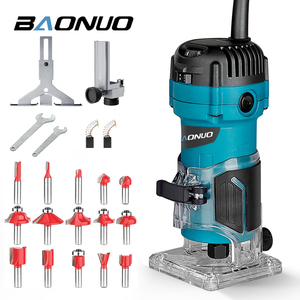 เครื่องแกะสลักไม้แบบมือถือขนาดเล็กอเนกประสงค์เครื่องตัดขอบไม้เราเตอร์ไฟฟ้าสำหรับงานไม้ - Product Image 1