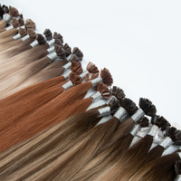 Extensions de cheveux humains russes Remy de haute qualité, à pointe micro K, avec kératine, double épaisseur, vente en gros