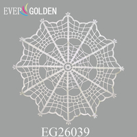 EG26039 30X30CM 100% Poliéster Encaje Bordado Telaraña Accesorios de Punto Personalizados al por Mayor Halloween
