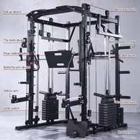 Cage de puissance robuste Squat Rack multifonction réglable Cross Smith Fitness Machine en acier équipement de gymnastique à domicile pour l'entraînement