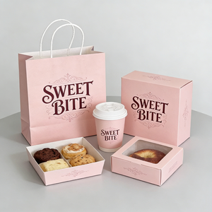 Bolsas de papel kraft personalizadas para alimentos, bolsas de papel kraft para café, para empaquetar productos de panadería, postres, pan, para uso en cafeterías. - Product Image 2