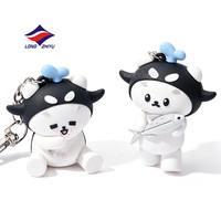 Longzhiyu, usine avec 20 ans d'expérience, porte-clés personnalisés en caoutchouc souple, pendentifs de porte-clés en forme de poupée de dessin animé, porte-clés en forme de poupée 3D tridimensionnelle
