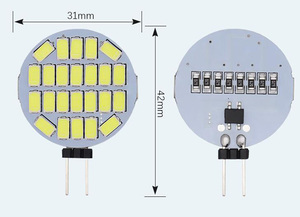 Luces <span class=keywords><strong>LED</strong></span> Redondas <span class=keywords><strong>G4</strong></span> de Repuesto Fácil de 12 V CC, Pequeñas, para Debajo del Gabinete, 80 CRI, 24 <span class=keywords><strong>LED</strong></span>, 2835 5730 SMD, 2.5 W, 3 W - Product Image 6