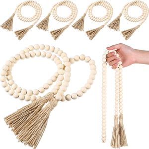 Guirnalda de cuentas de 58'' con borlas, decoración rústica campestre, adorno de pared <span class=keywords><strong>estilo</strong></span> bohemio para casa de campo - Product Image 1