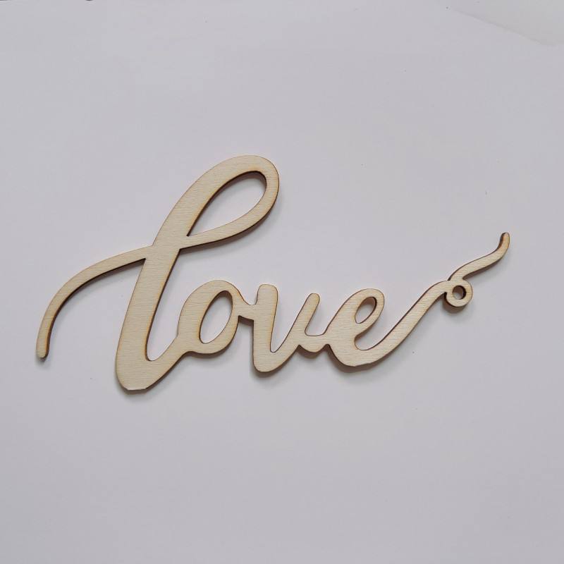 5 Sets de Table en Bois "Love" (Environ 15 cm de Large)