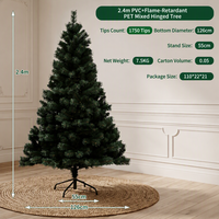 Sapin de Noël Artificiel Multi-tailles Pointu en PVC + Matériau Ignifuge pour Hôtels, Centres Commerciaux et Décoration de Vitrines