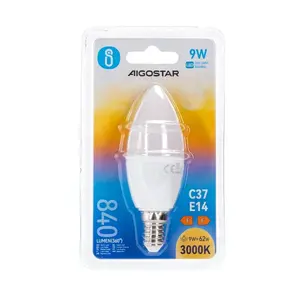 Bombilla LED C37 E14 9W, luz cálida, ahorro de energía, larga duración; ideal para iluminar hogares y espacios comerciales. - Product Image 2