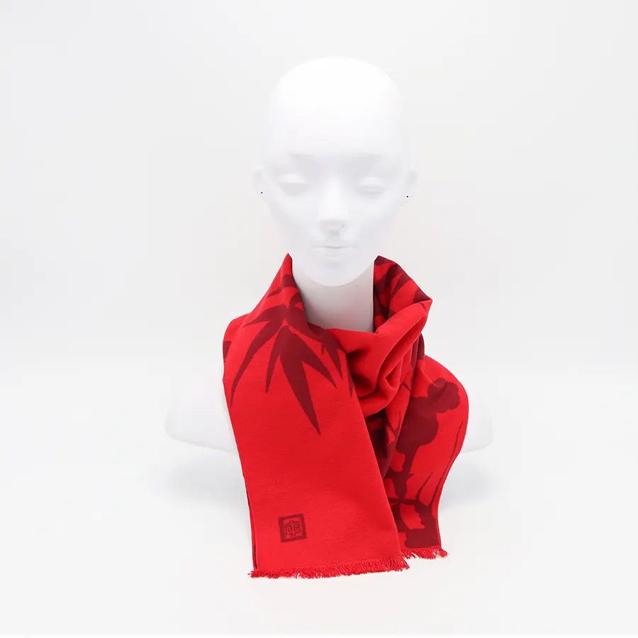 JSMART с пользовательским логотипом OEM ODM, высококачественный Матовый шелковый шарф, роскошный жаккардовый тканый рекламный шарф разных цветов