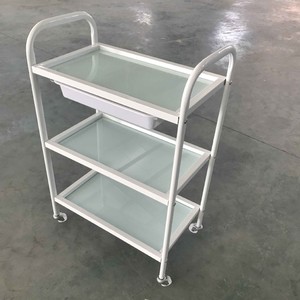 Carrito de Herramientas de Peluquería, Estante de Almacenamiento Multicapa, Rectangular Blanco, Fácil de Limpiar, Uso Comercial - Product Image 2