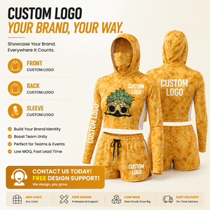 Factory Custom Women Hooded Rash Guard Crop Top UPF 50+ Integrated <strong>Face</strong> Mask Quick Dry Fishing <strong>Shirt</strong> for Diving Surfing Beach - Product Image 2