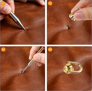 PCS D Rings For <b>Purse</b> Straps Gold Silver Degree Rotatable Metal D Ring Hardware With Stud Screw Ball Rivets Metal Bag Hardware C - Product Image 4