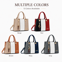 Sac messager rétro en cuir PU pour femme, léger, résistant à l'eau, fermeture éclair, polyester, deux sangles, sac à main